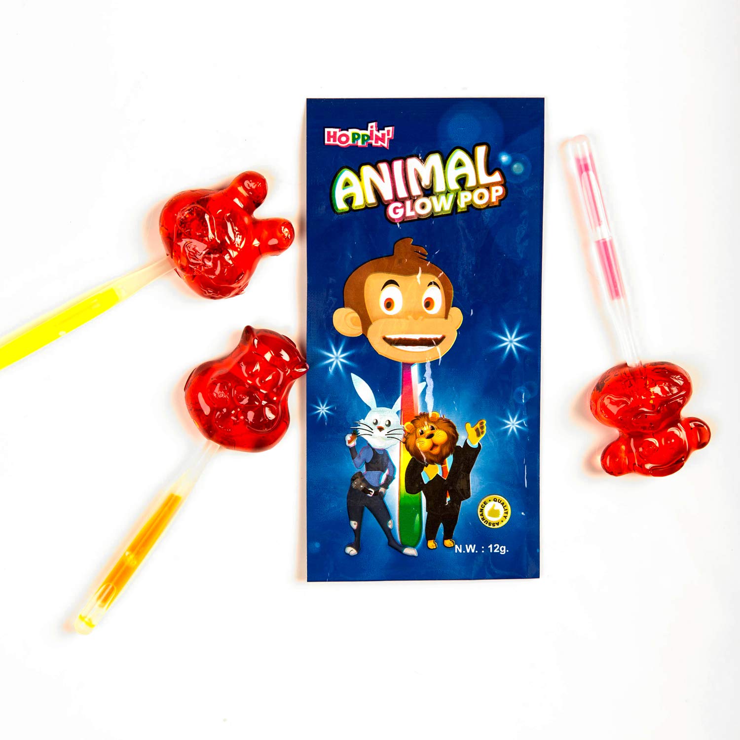 Hoppin Fruit Cocktail Flavour Animal Glowpop Lollipop Pack Of 60 Amazon In Grocery Gourmet Foods
