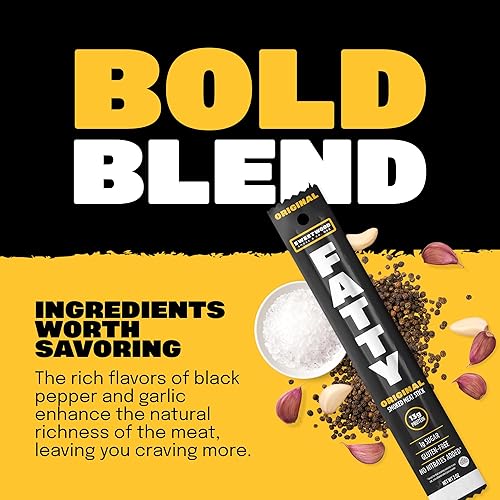 Miniatura 2 de Palitos de carne grasa, carne de res alimentada con pasto, aperitivo alto en proteínas, camping, deportes, viaje por carretera, bajos en