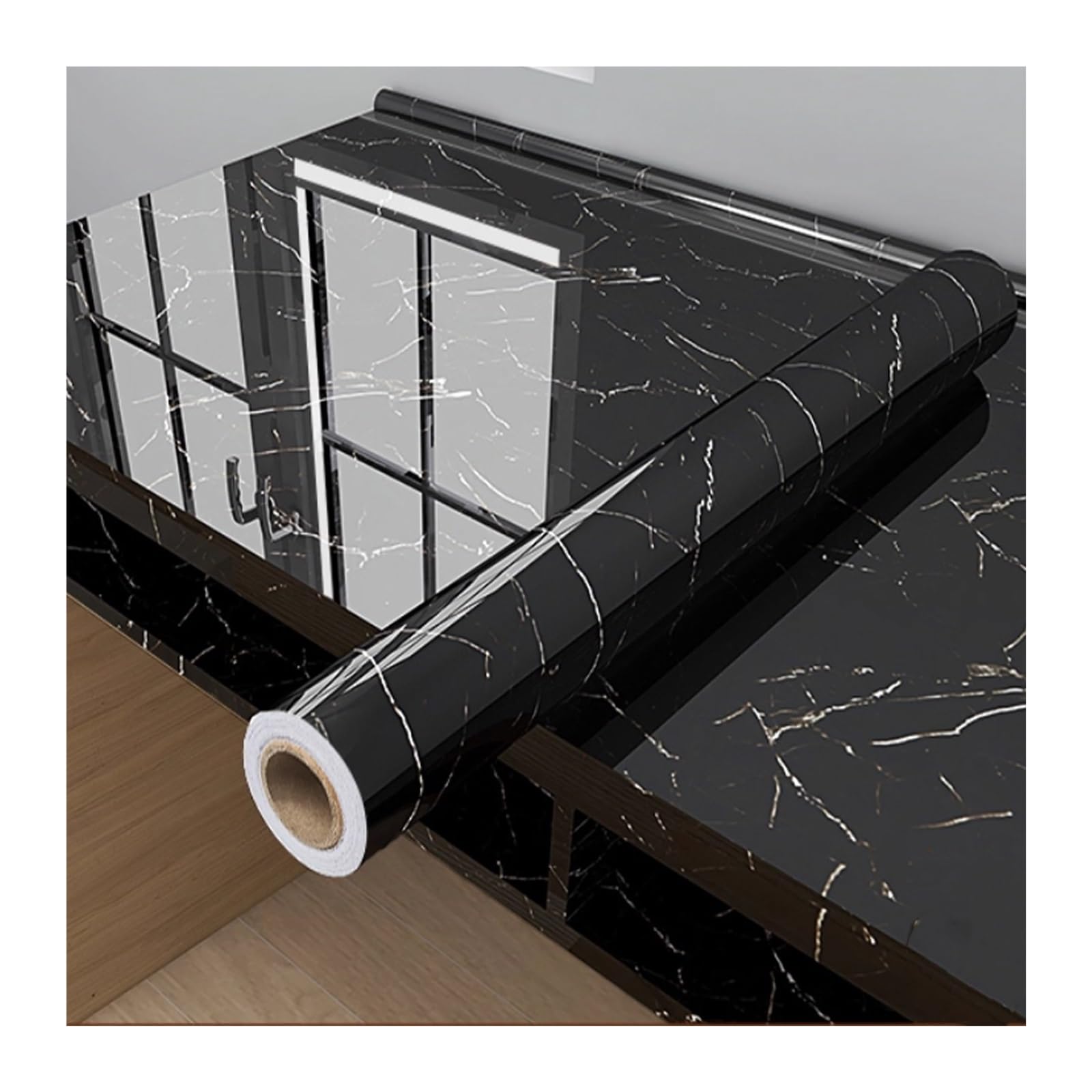 Foelanne Color3 Back Self Adhesive Wallpaper, Marble Self Adhesive Vinyl Wallpaper Pvc Stickers For Kitchen Home Decor Multiple Sizes(,40X500cm)