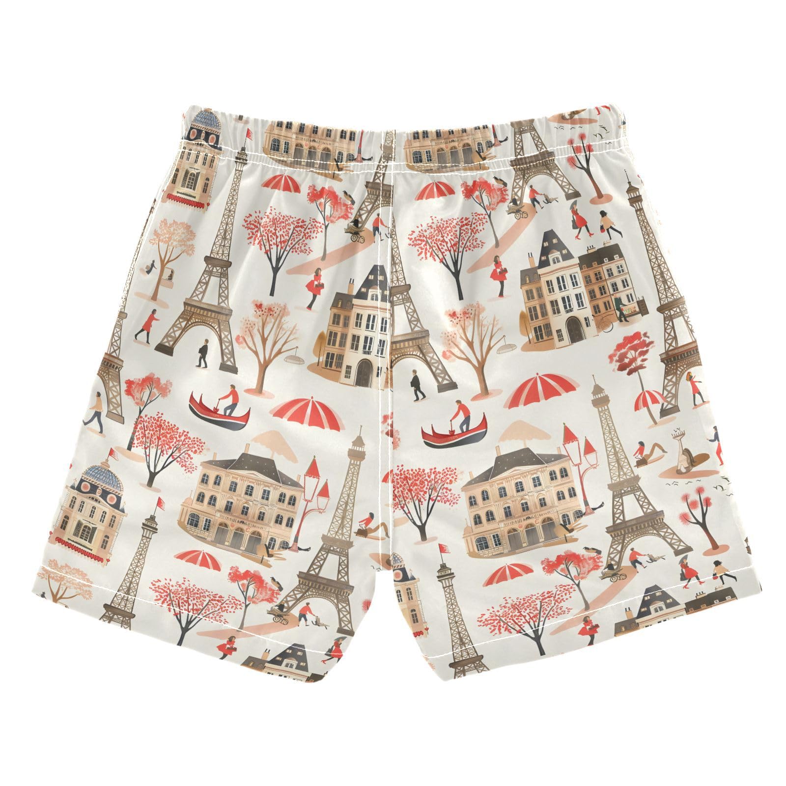 ALAZA Sheep Blossom Rainbow Leaf Boys Quick Dry Beach Board Shorts Kids Swim Trunks Bathing Suit Swimsuit 3T