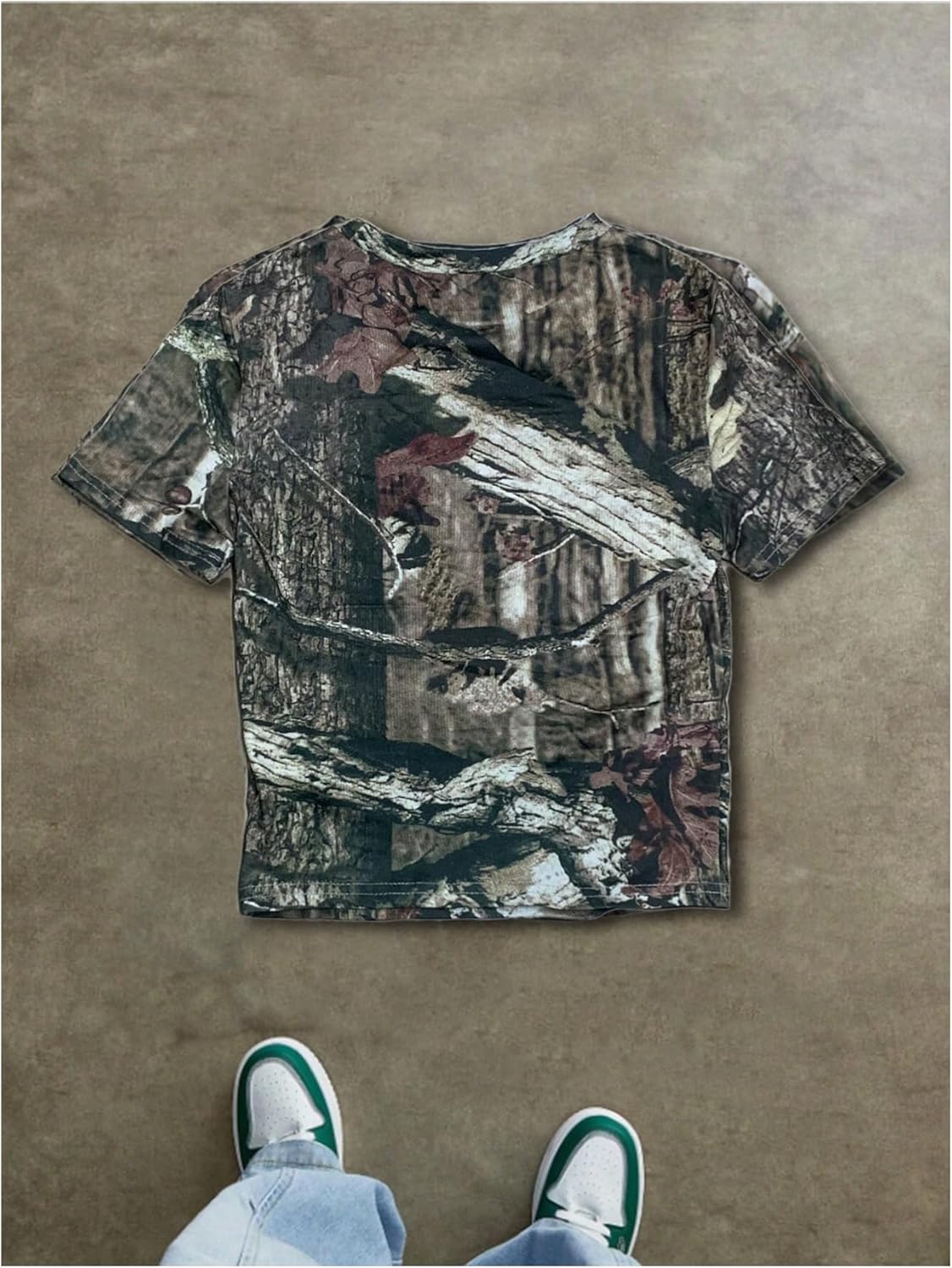 Women's Camo Print Crop Tops Short Sleeve Crewneck Slim Fit T Shirt Summer Graphic Tees - Image 3