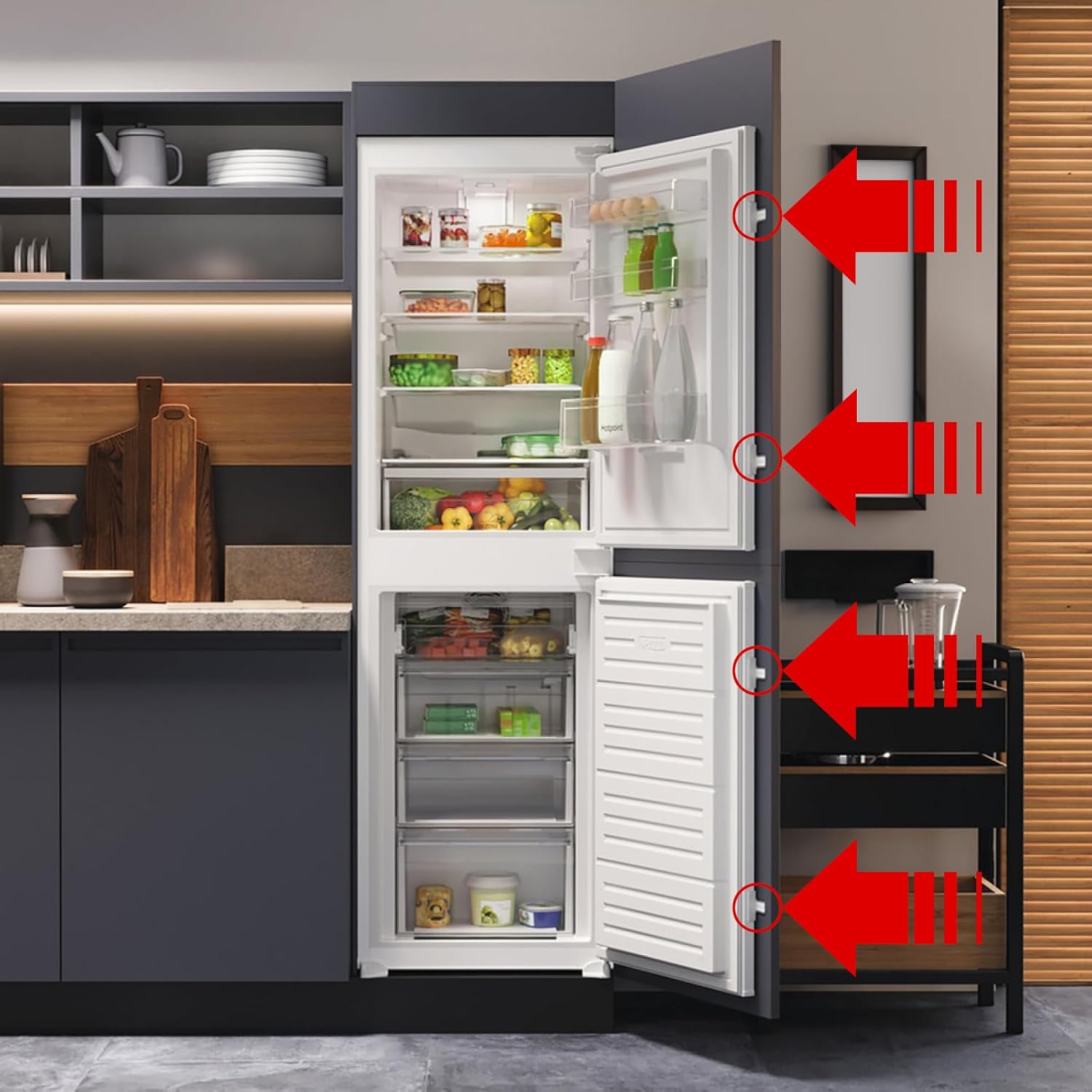 Spares2go Integrated Fridge Door Slide Mounting Universal Bracket Installation Fixing Kit (pack of 4) 6