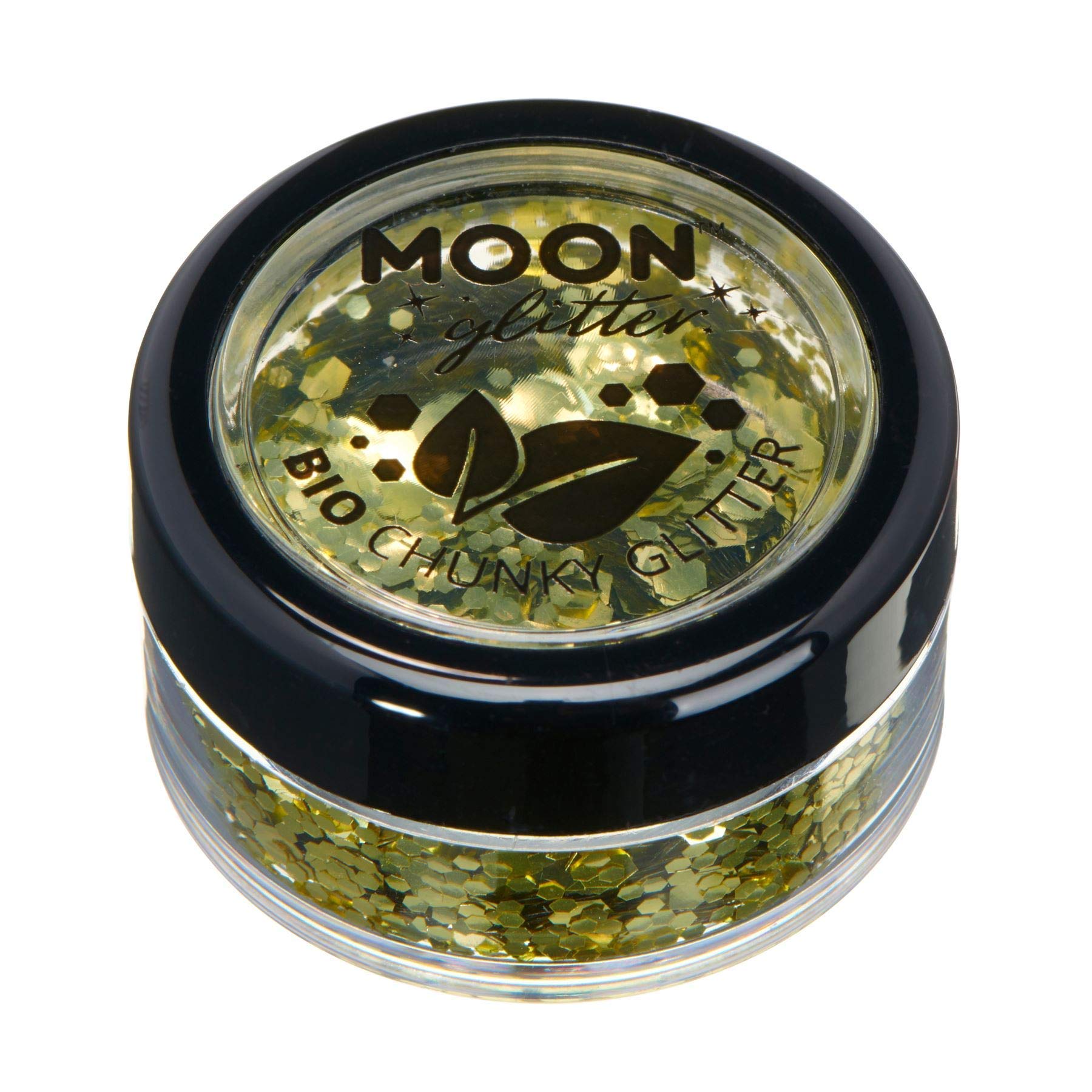 Biodegradable Eco Chunky Glitter by Moon Glitter - Gold - Cosmetic Bio Festival Makeup Glitter for Face Body, Nails, Hair, Lips - 3g