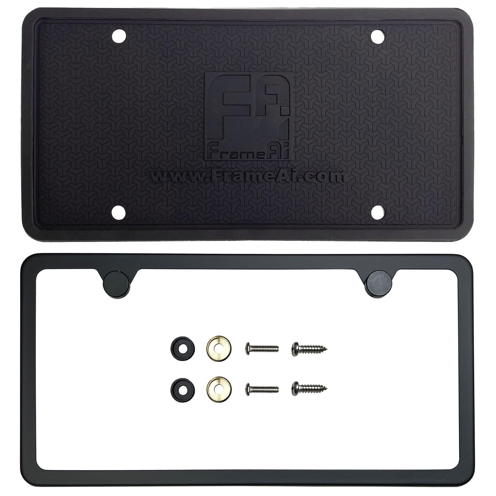 Rust Free License Plate Frame Plain Black Heavy Metal License Plate Frame With Caps - Rust-Free, Fits Toyota, Chevy, GMC & More Universal License Plate Frame For Trucks - Foto 7