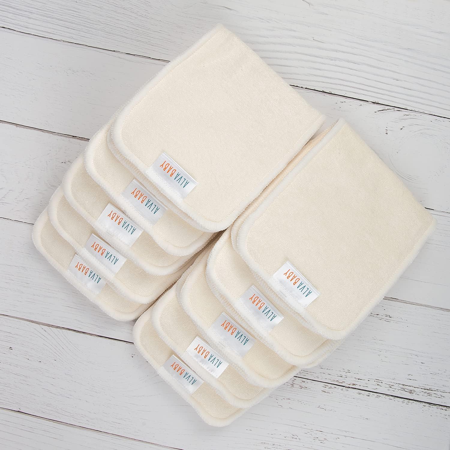 ALVABABY 12PCS Cloth Diaper Inserts - 4-Layer Super Soft Inserts for Diapers and Covers - Image 6