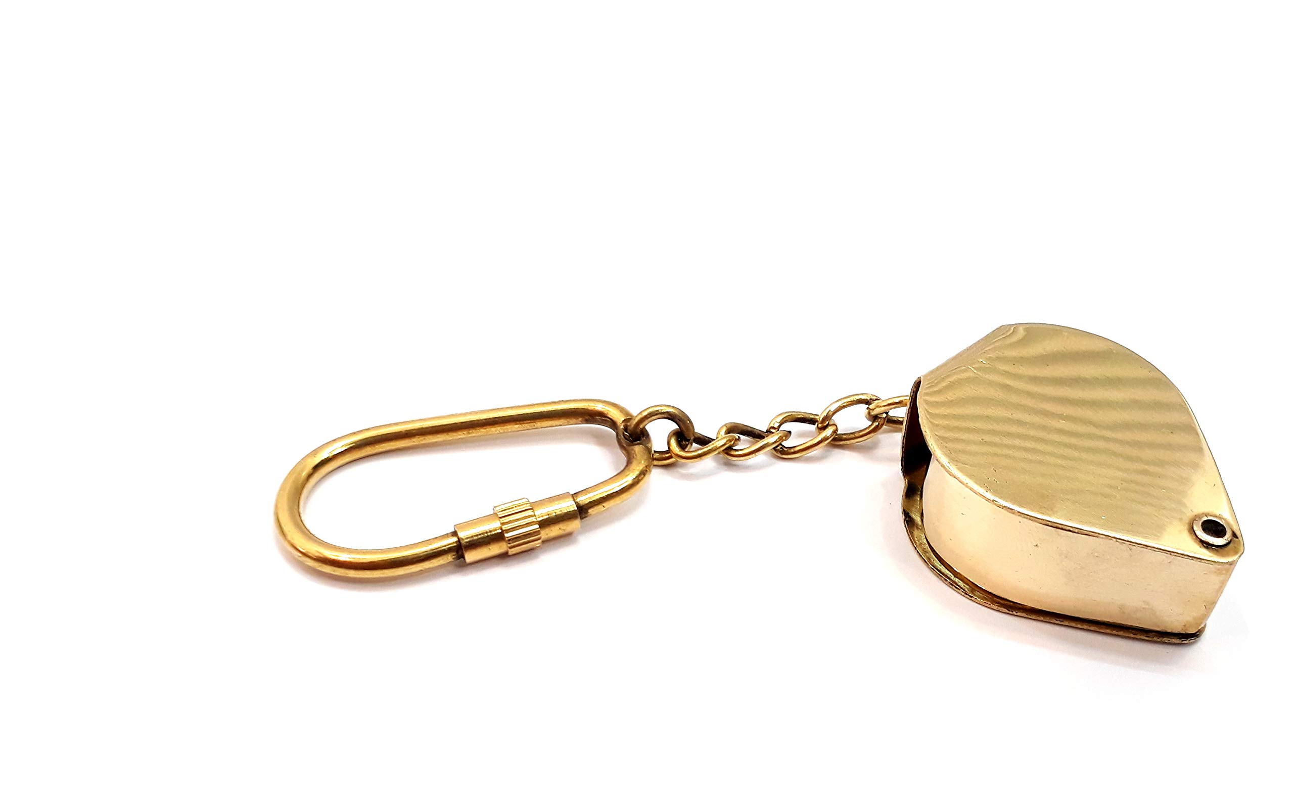 KV Collection Metal Betel Leave Shape Magnefine Glass Unisex Key Chain for Bike, Car, Cycle and Home Keys