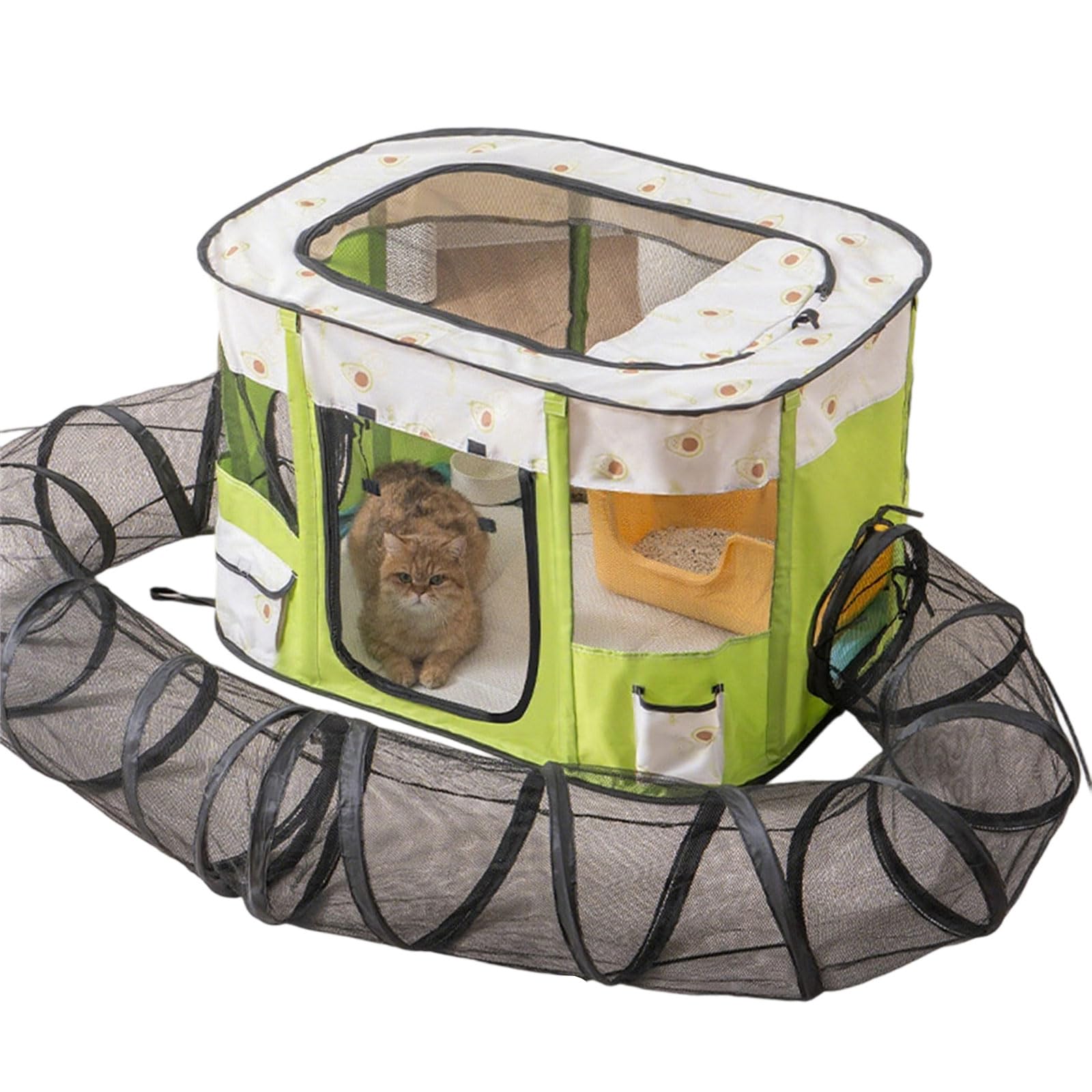 Tente tunnel pour chat et petits canins abri clos spacieux Tomcatties