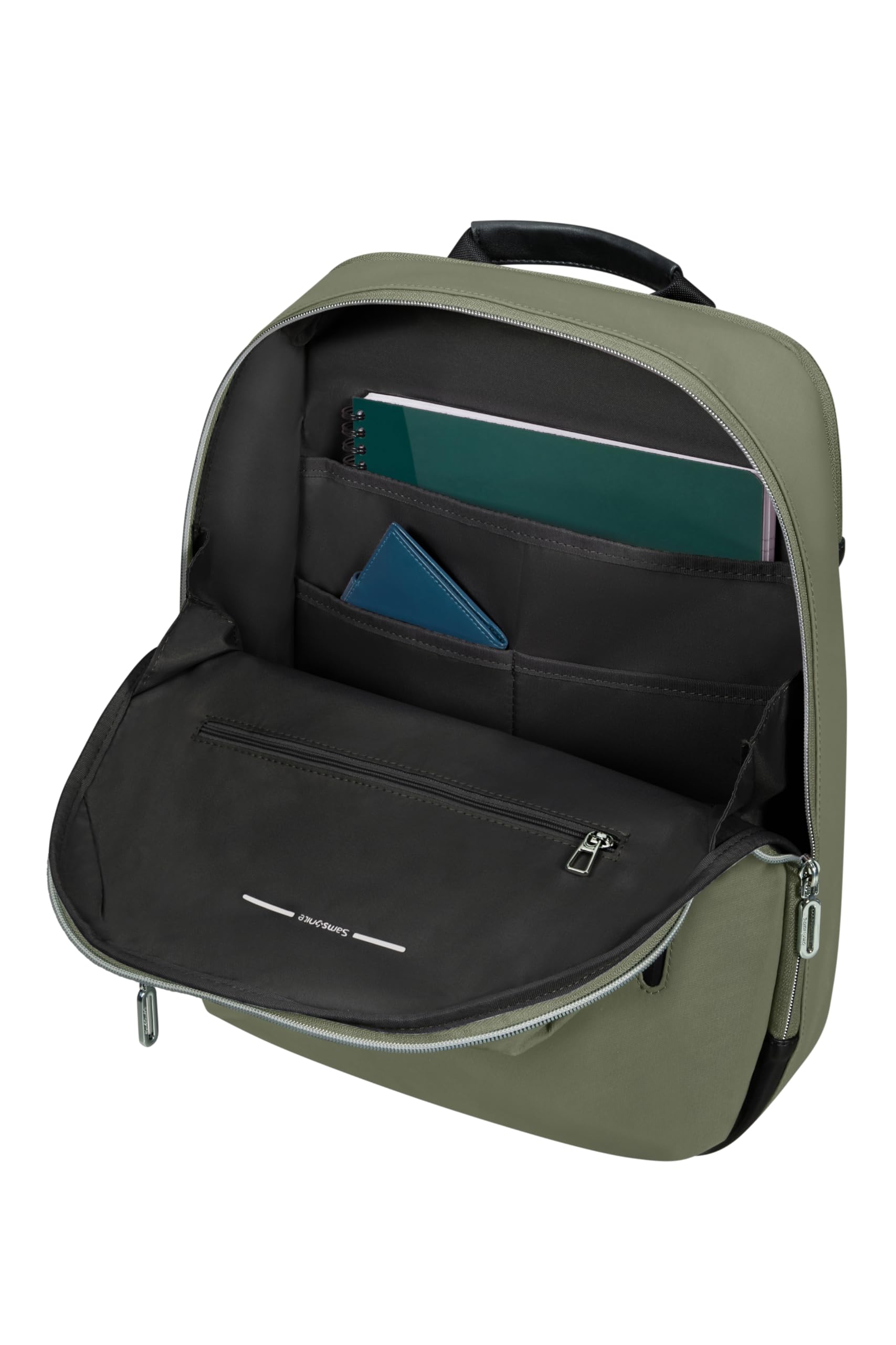 Samsonite w toku - plecak laptopa 14,1 cala, 37,5 cm, 14,5 L, zielony (Oliwkowy zielony)