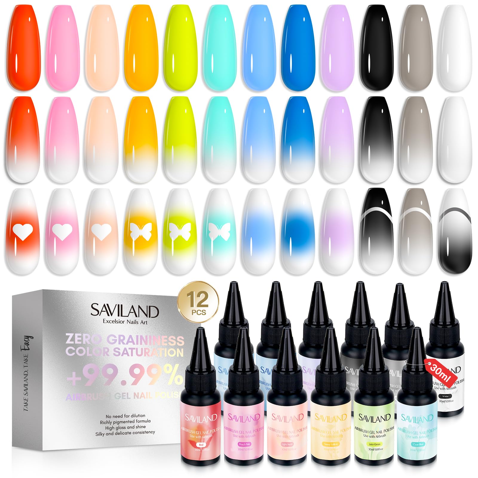 Amazon.com: SAVILAND Airbrush Gel Nail Polish Hema-Free: Dilution