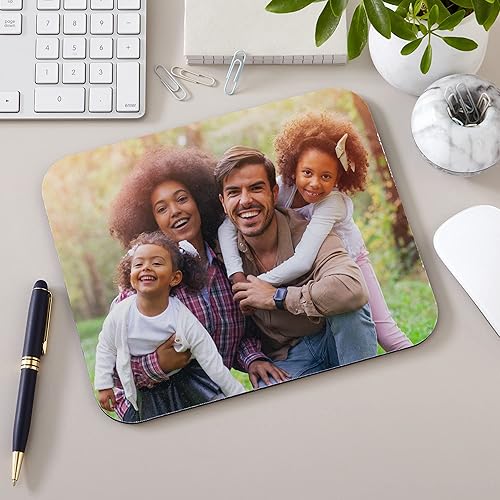 Miniatura 2 de Let's Make Memories Alfombrilla de mouse con fotos personalizada, para oficina, para ella, para él, accesorio de computadora, carga cualquier foto