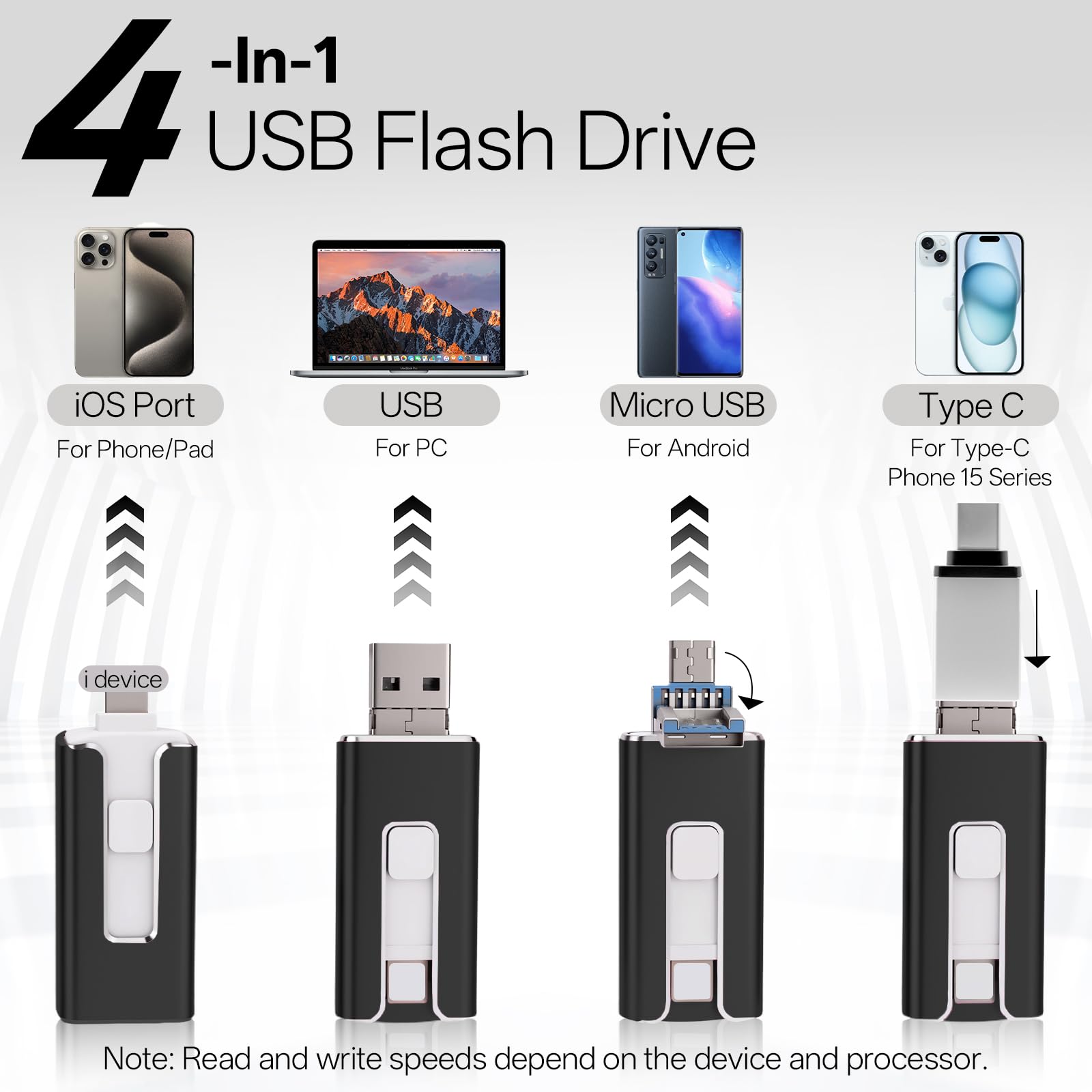 Chiavetta USB 256 GB MFi 4 in 1 nero - Dettaglio