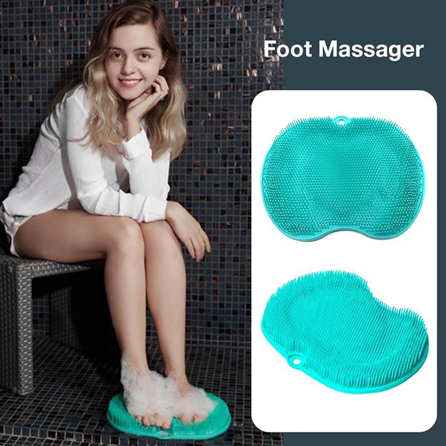 ROYPACK Shower Foot Scrubber Mat, Larger Shower Foot Scrubber Massager Cleaner with Non-Slip Suction Cups, Cleans, Smooths, Foot Scrubber for Dead Skin : Health & Household