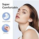 Ecouteurs sans fil, Bluetooth 5.4 Casques, HiFi Stéréo avec 4 ENC Annulation du bruit dans les écouteurs Bluetooth, 50H La lecture, LED Affichage, contrôle de la touche, IPX7 Buds d'oreille imperméables, blanc