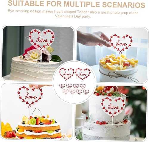 Miniatura 4 de Gadpiparty 30 Pcs Valentine's Day Cake Inserts Valentine Cake Toppers Heart Cupcake Picks Toppers Para Comida Dining Table Decoration Love Heart