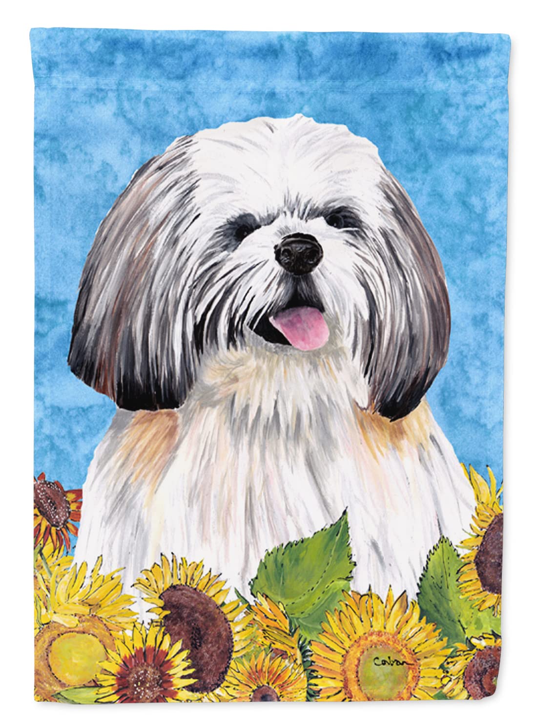Caroline Treasures CK1826CHF - Lienzo con Bandera de Shih Tzu, tamaño Grande