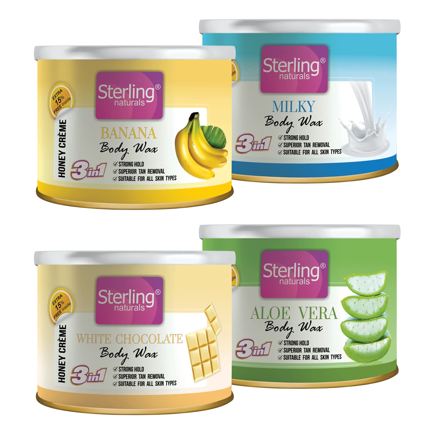Sterling Naturals Hair Removal Cream for Men and Women, Fast & Painless, Suitable For All Skin Types, Cream Based Wax Formula, Pack of 4, 230gm, Banana+ Milky+ White Chocolate+ Aloe Vera (B09H1ZG88Y) Amazon Price History, Amazon Price Tracker