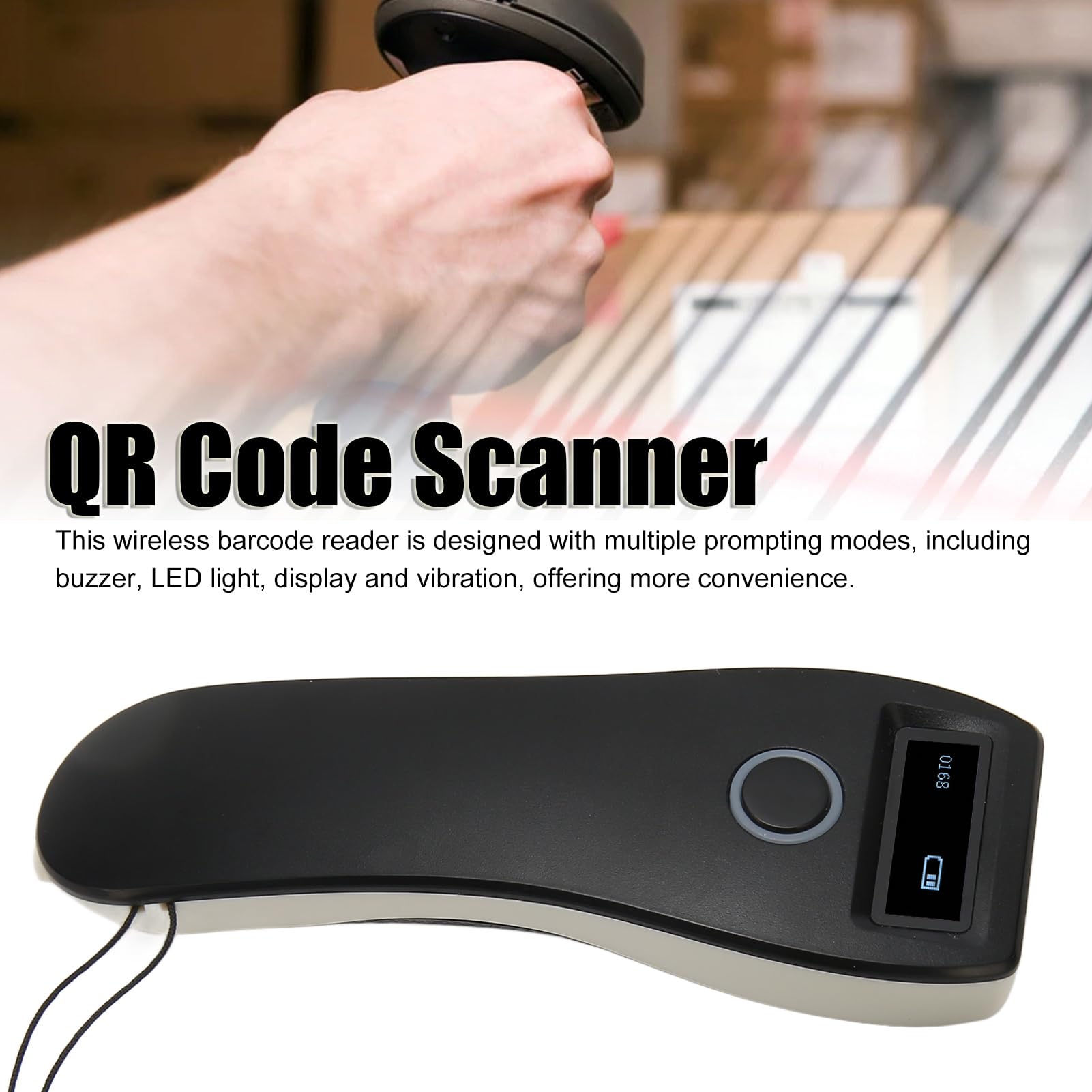 ciciglow Scanner di Codici a Barre Portatile, Scanner di Codici a Barre 2D con Fotocamera HD Lettore di Codici a Barre con Memoria Interna 120FPS 900K per Codice QR 1D 2D