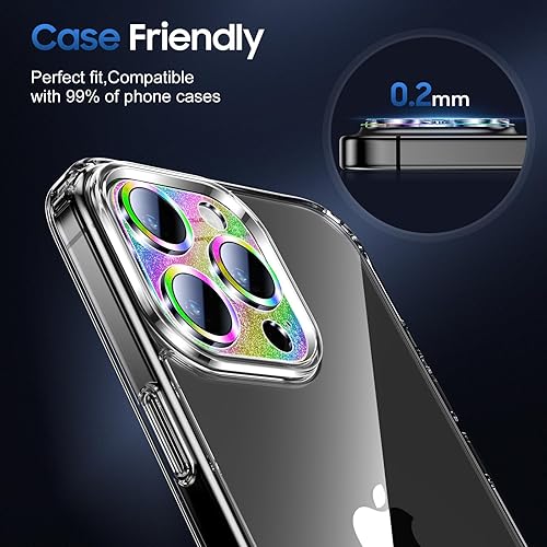 Miniatura 83 de UniqueMe [Paquete de 3 protectores de lente de cámara compatibles con iPhone 14 Pro Max/iPhone 14 Pro, vidrio templado, [compatible con fundas]