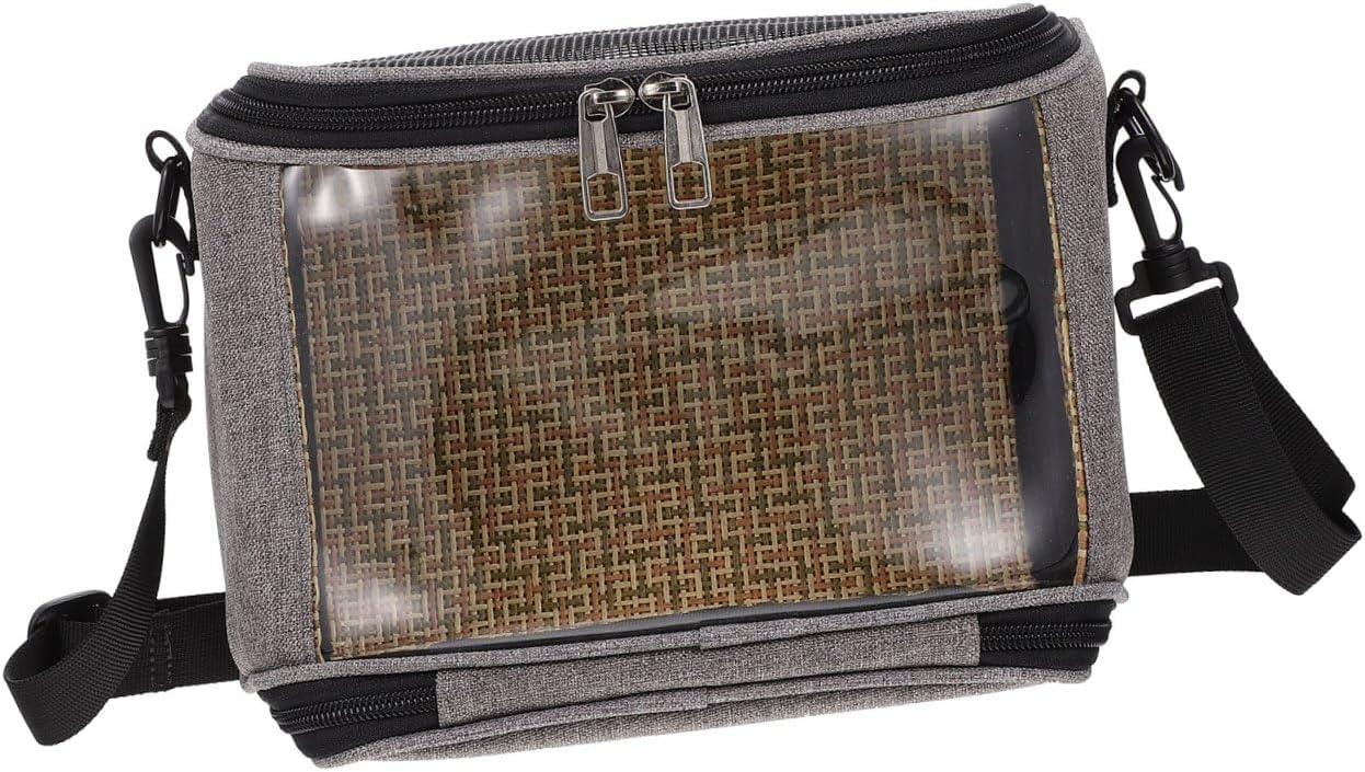 Portable Parrot Carrier Bag with Handle, Gray Crossbody Small Bird Travel Pouch for Outdoor Use and Vehicle Transport