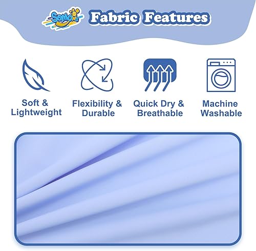 Miniatura 6 de Camiseta de natación de manga corta para niños y jóvenes, camiseta de natación de secado rápido UPF+ 50, azul (Ethereal Blue)