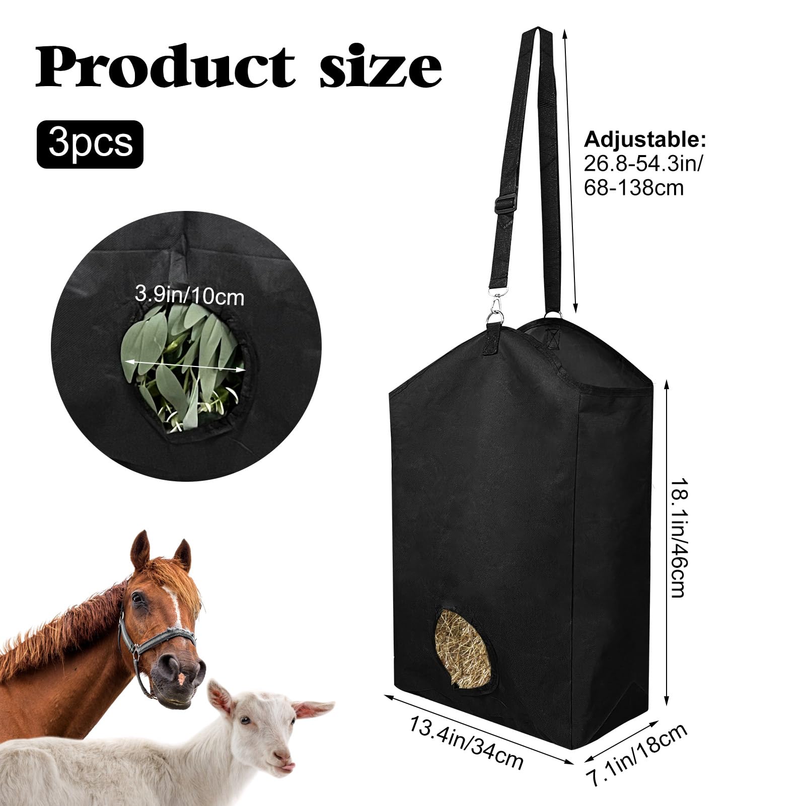 Hay Feeder,Slow Feed Horse Hay Hay Feeder Bag Hay Bag Feeder Future Proof Design