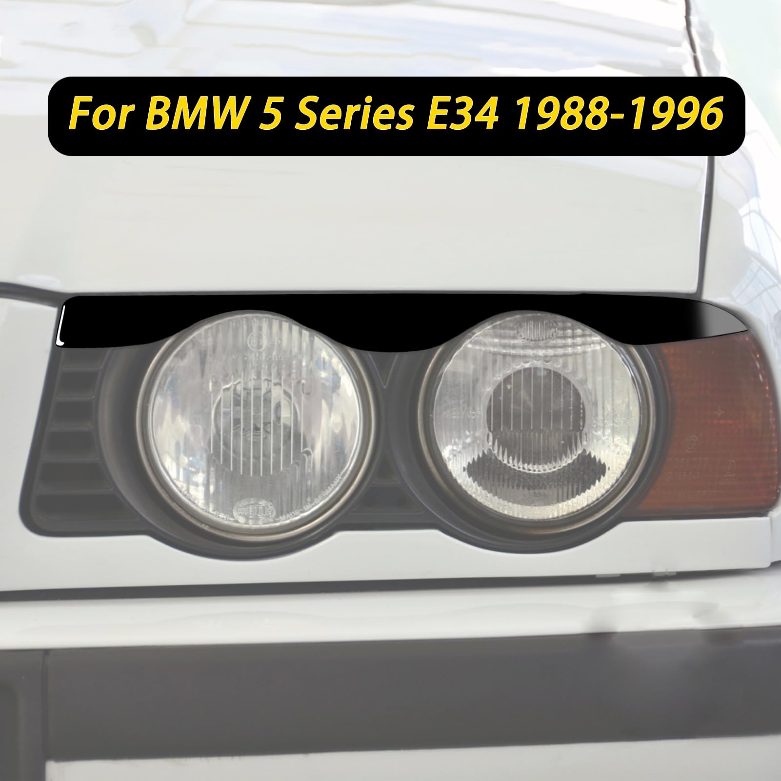 Adesivo Decorativo per palpebre dei fari Anteriori, per BMW Serie 5 E34 1988-1996, Kit carrozzeria, Accessori Tuning, palpebre dei fari.
