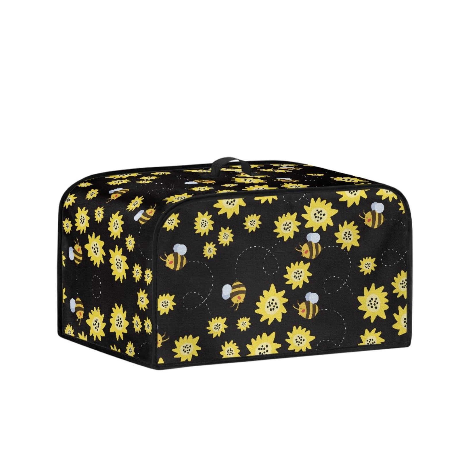 Yzaoxia Lovely Bee Slow Cooker Carrying Bag Cartoon Sunflower Air Fryer Cover Dust Cover Dirt Resistant Dust Protection Fit for 6-8 Qt Slow Cookers