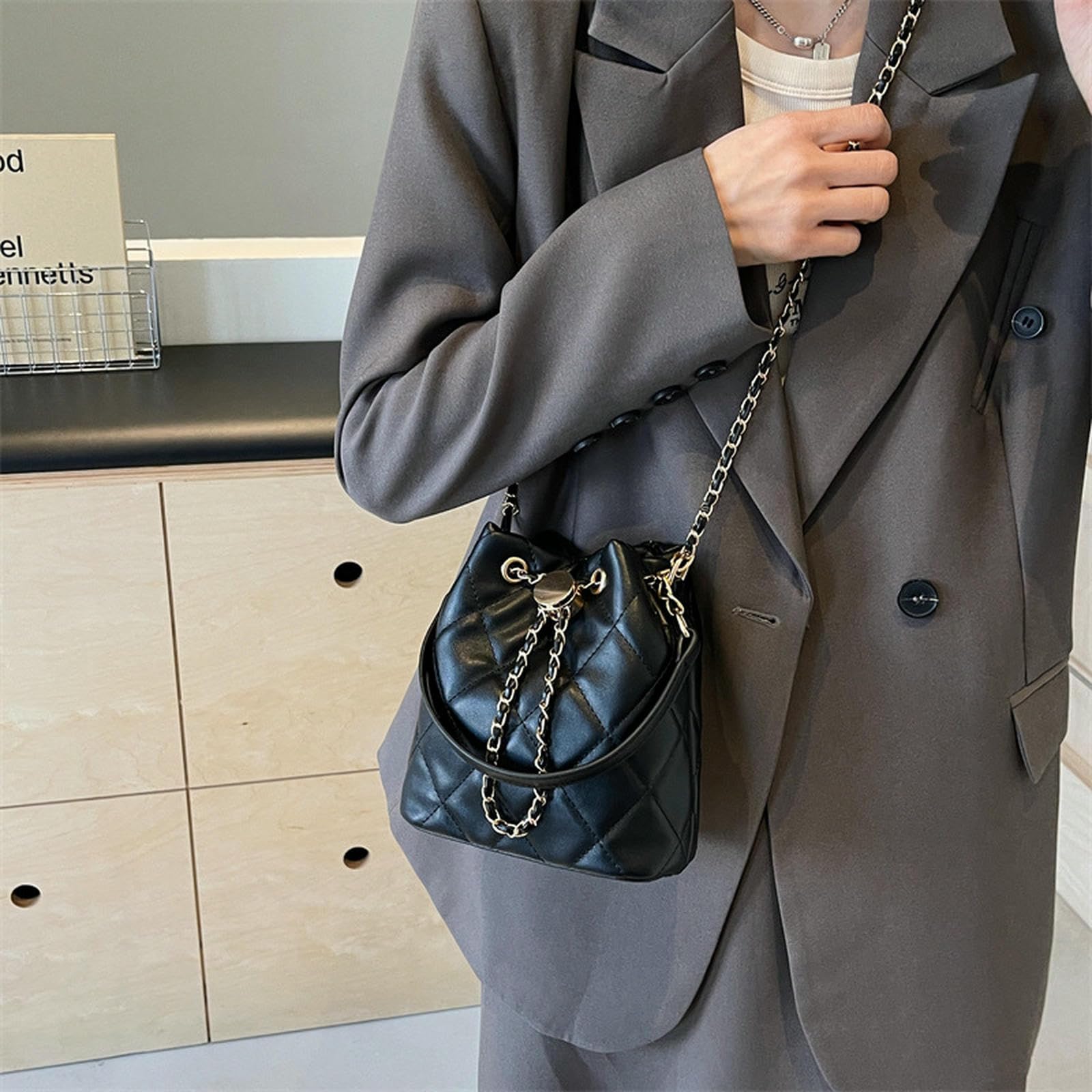 Torebki damskie z wiaderkiem, małe kieszenie, lekka, skórzana torba crossbody, regulowany pasek na ramię