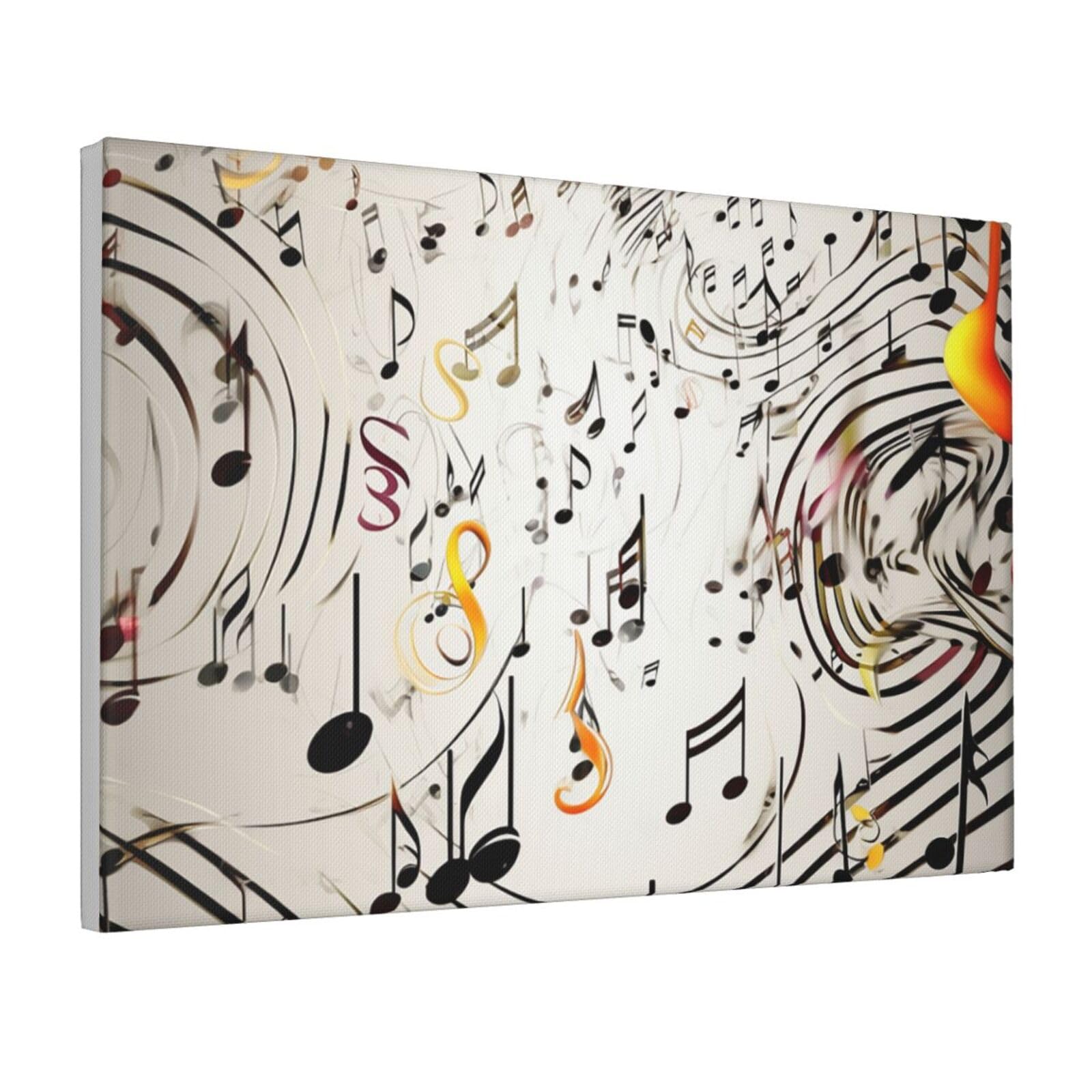 Framed Wall Art for Living Room Art Work, Music Notes Print Picture Prints Modern Office Wall Paintings Poster Aesthetic Wall Decorations for Home Decor Ready To Hang 8"x12"