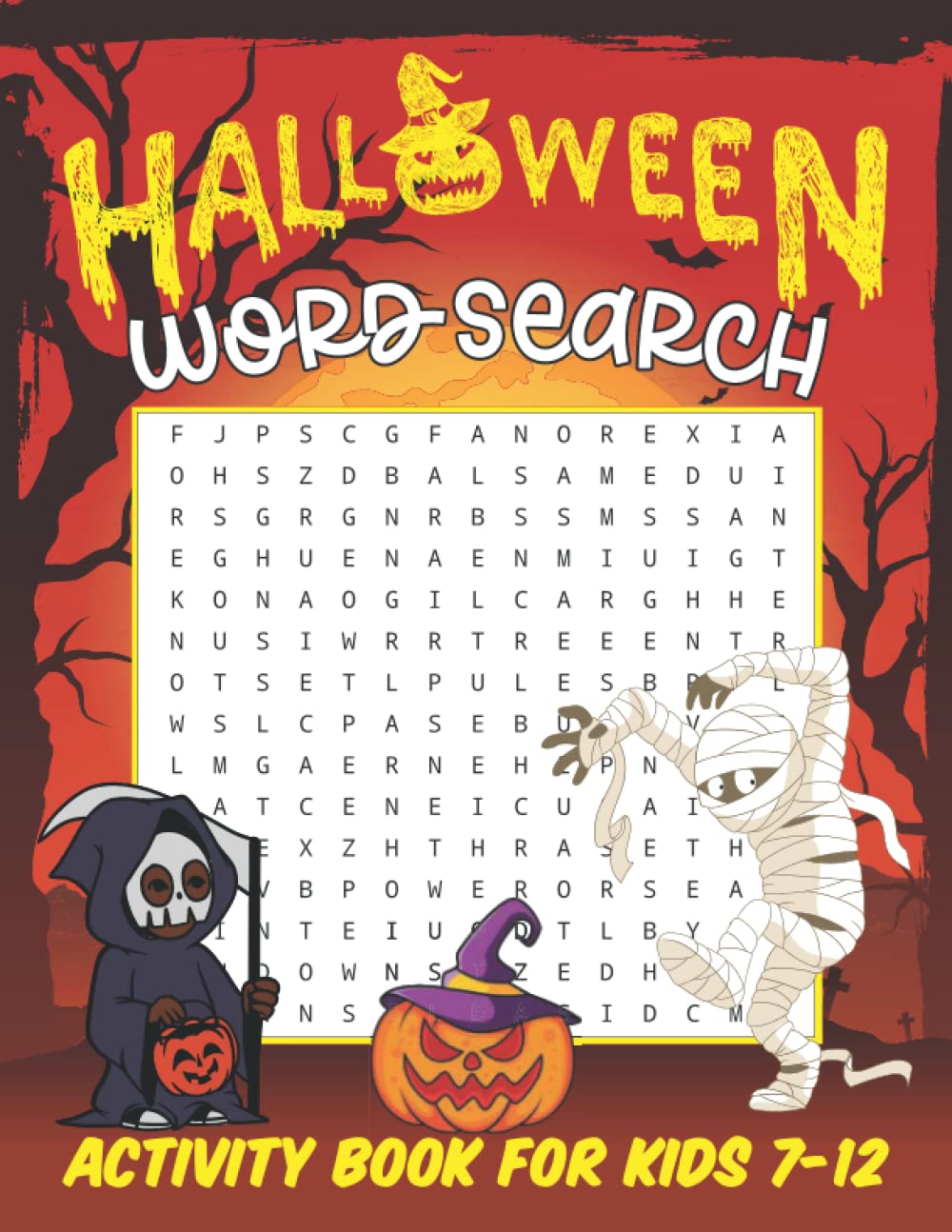 Halloween Word Search Activity Book for Kids 7-12: Halloween Fun Brain Game Puzzle Book With Solutions For Kids | Trick-Or-Treat Spooky And More Things (Haunted Scary Holidays Gift)