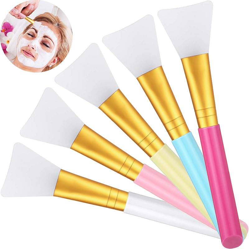 Patelai Kit com 30 Pincéis de Silicone para Aplicação de Máscaras Faciais, 5 Cores
