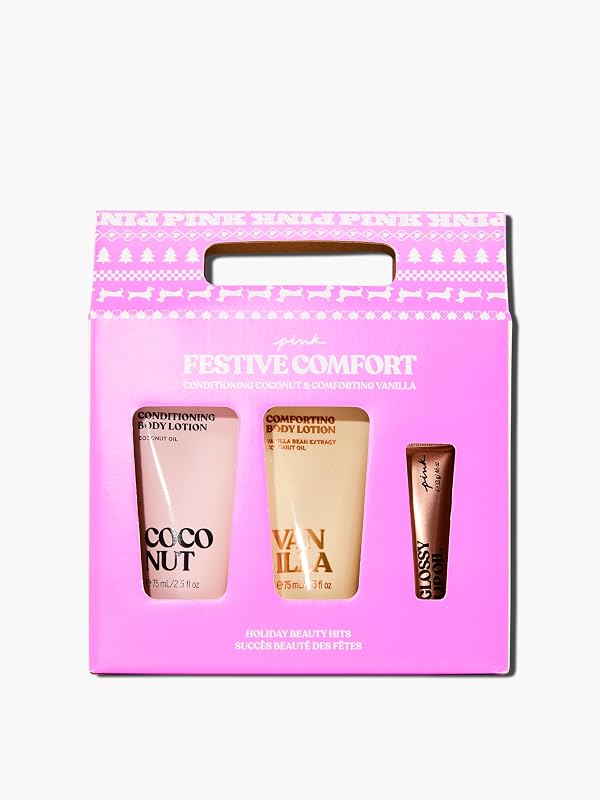 Conjunto presente de cuidados pessoais Victoria's Secret PINK com loções e óleo labial