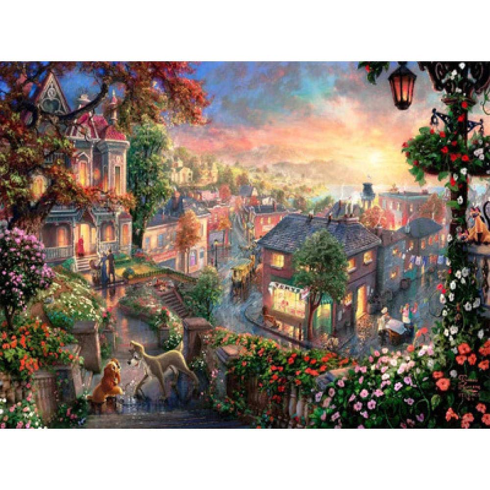 Peinture diamant 5D ville d'animaux féerique broderie mosaïque carrée 50x60cm