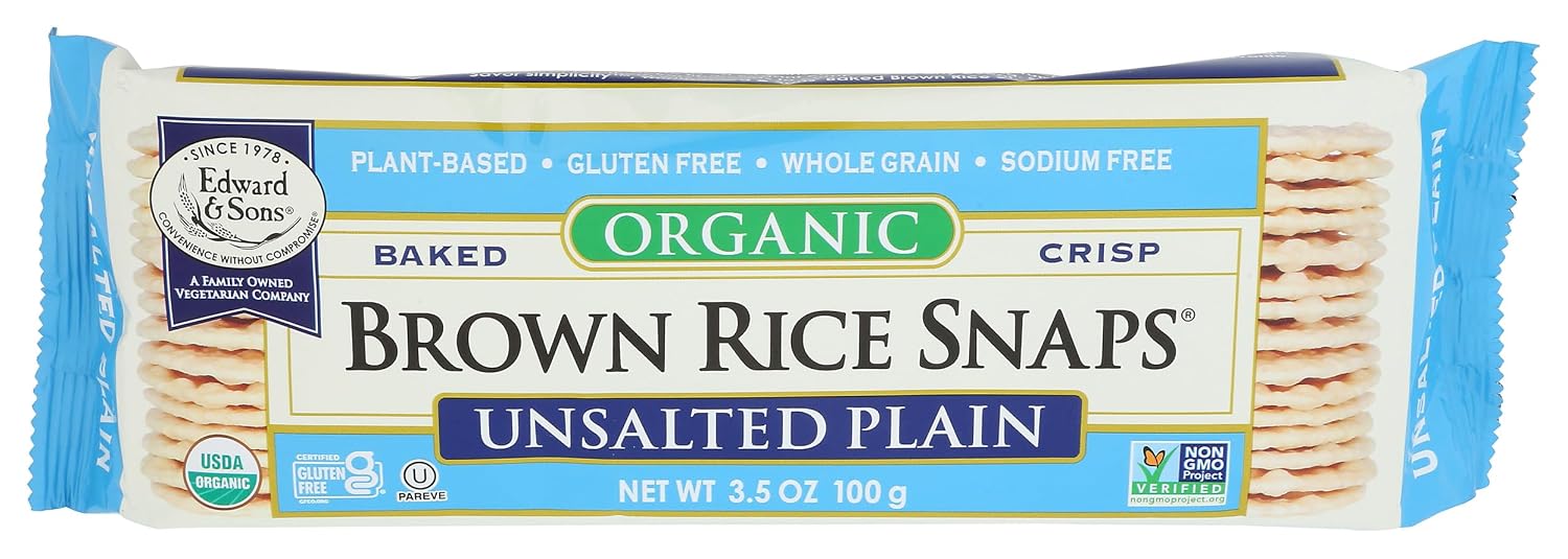 Edward & Sons, Rice Snaps Plain Unsalted Organic, 3.5 Ounce