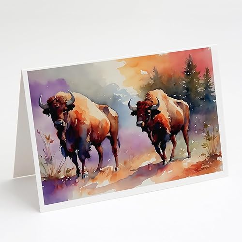 Miniatura 70 de Caroline's Treasures DAC2871GCA7P - Tarjetas de felicitación de bisonte americano, paquete de 8 tarjetas en blanco con sobres, tamaño A7, 5 x 7