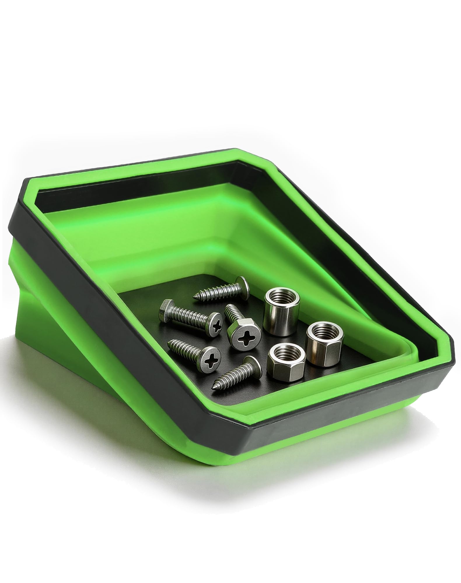 ALOANES Zusammenklappbare magnetische Teileablage, magnetische Schüssel zum Organisieren von Schrauben, Bolzen, Muttern mit Doppelmagnet, 1 Stück faltbare Silikon-Magnetteilablage für Werkzeugablagen