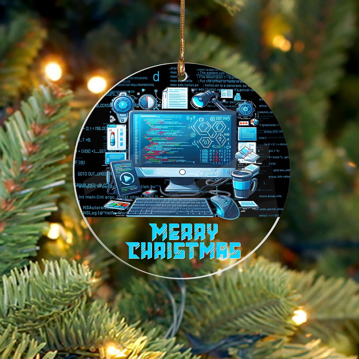 Décoration de Noël programmeur 2025 ornement informatique geek et codeur