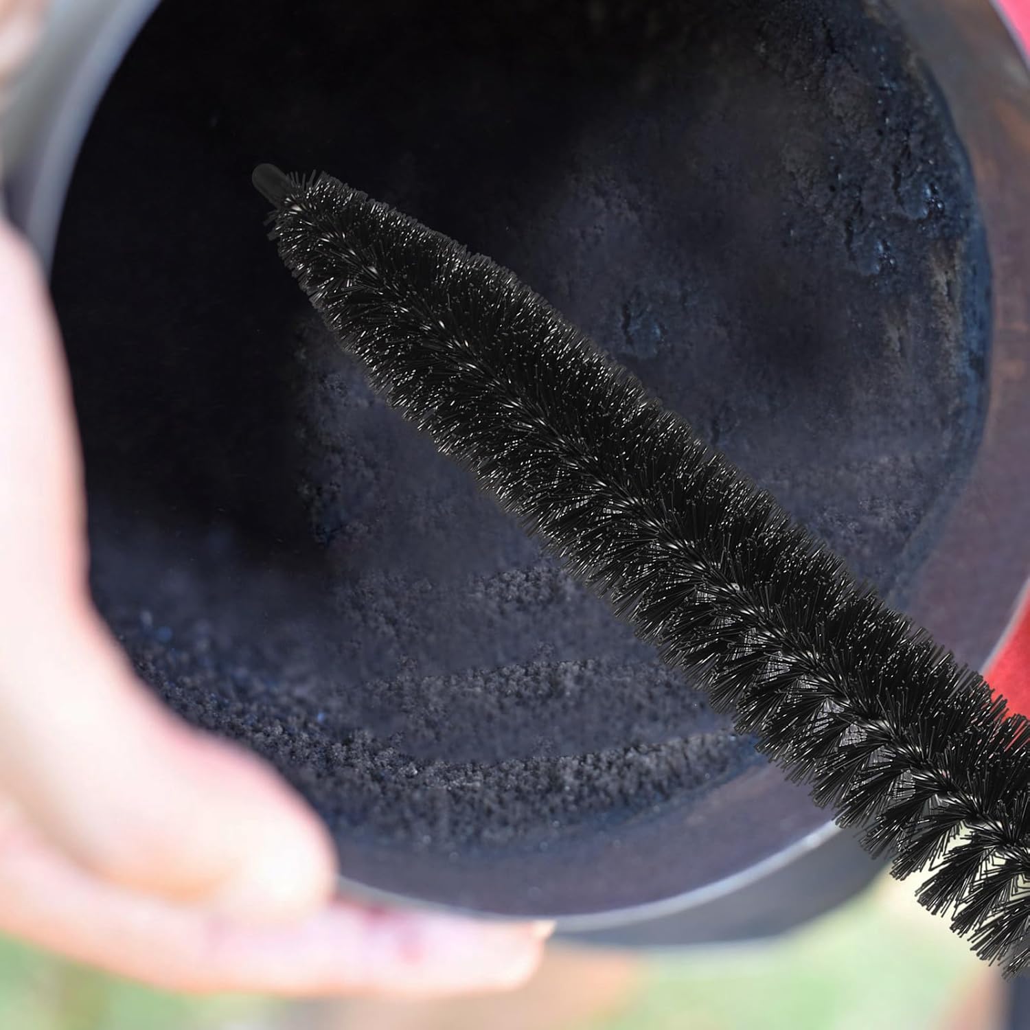 Chimney Cleaning Kit Dryer Vent Cleaner Brush Set 410mm 9 Rods with Brush Head and Wood Handle for Fireplace and Vent Pipe Maintenance