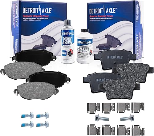 Miniatura 524 de Detroit Axle - Pastillas de Freno Delantero para Ford Fusion Lincoln MKZ Zephyr Mercury Milan Mazda 6, Pastillas de Freno Cerámica Reemplazo