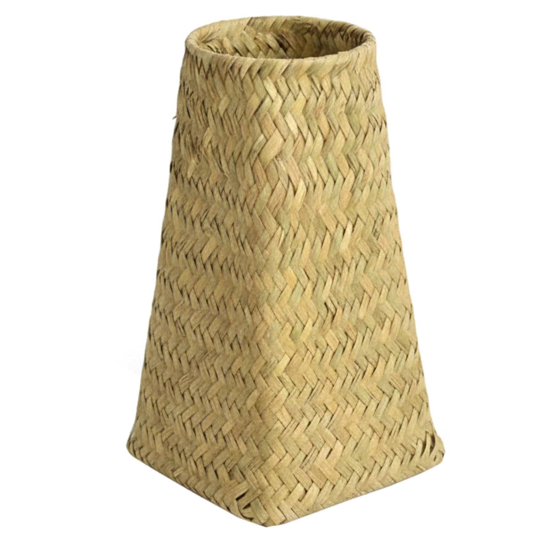 Vase en rotin pour composition florale artificielle et bouquet séché