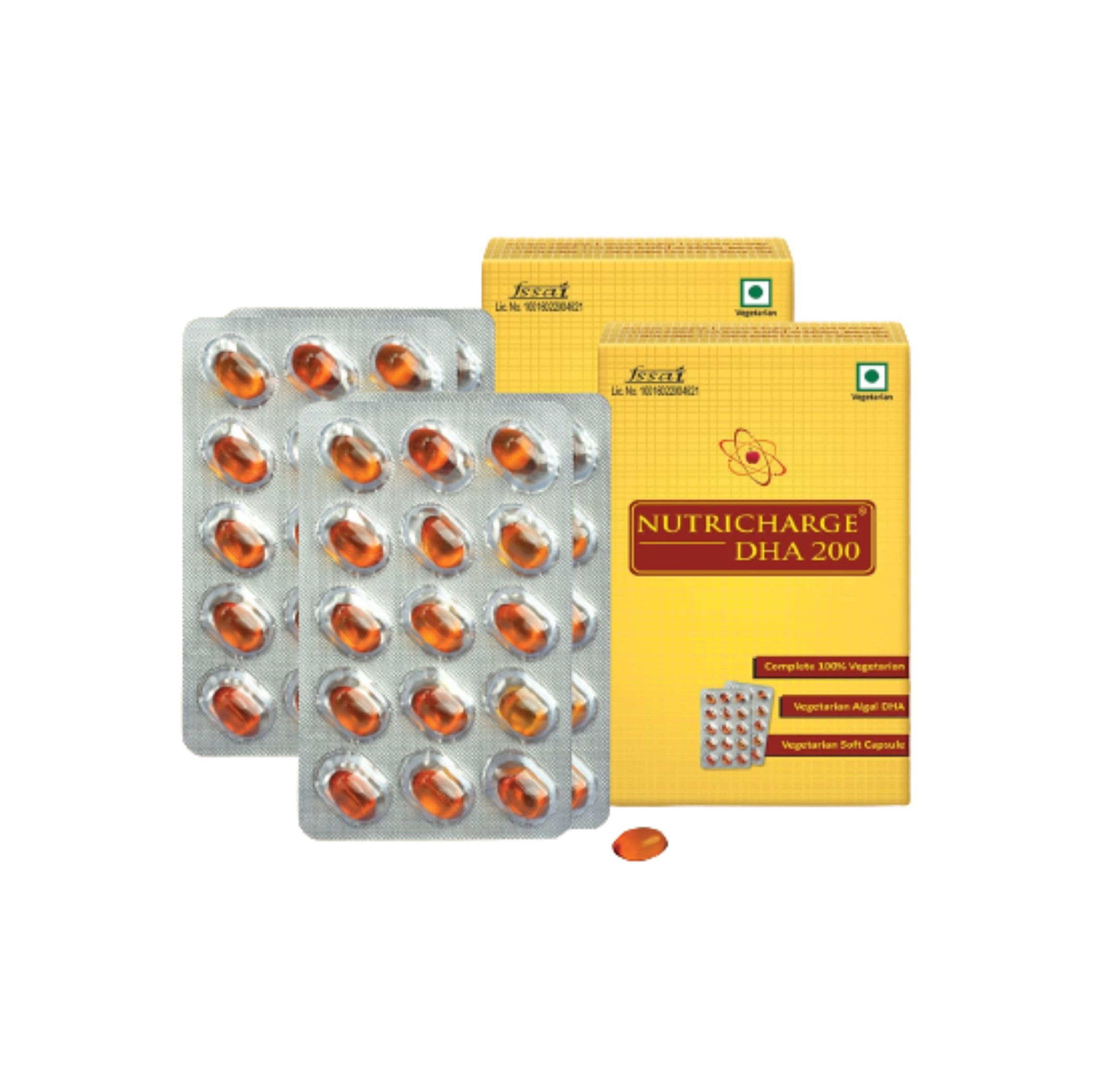 Nutricharge DHA 200 Plant based DHA (Pack Of 2)