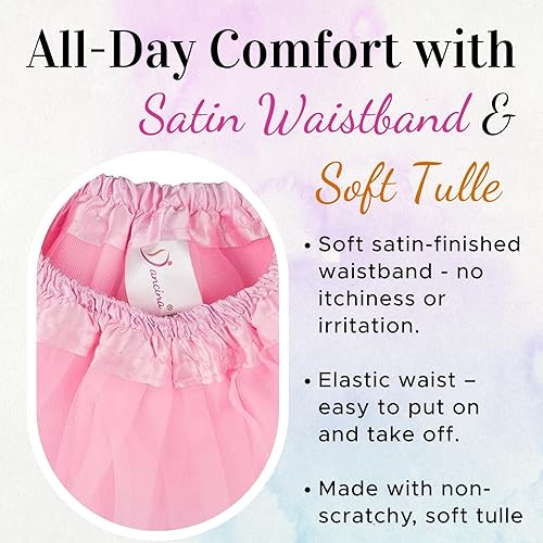 Miniatura 4 de Dancina Tutus clásicos para niña Disfraz, falda de tul a partir de 2-7 años y niñas grandes de 8-13 años