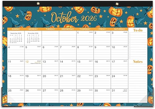 2026 Desk Calendar - 2026 Calendar, JAN 2026 - DEC 2026, 17" x 12" Large Desk Calendar 2026, 12 Month Calendar Large, Desk Pad, Corner Protectors, 2-IN-1 Desk/Wall Calendar - 12 Different Themes