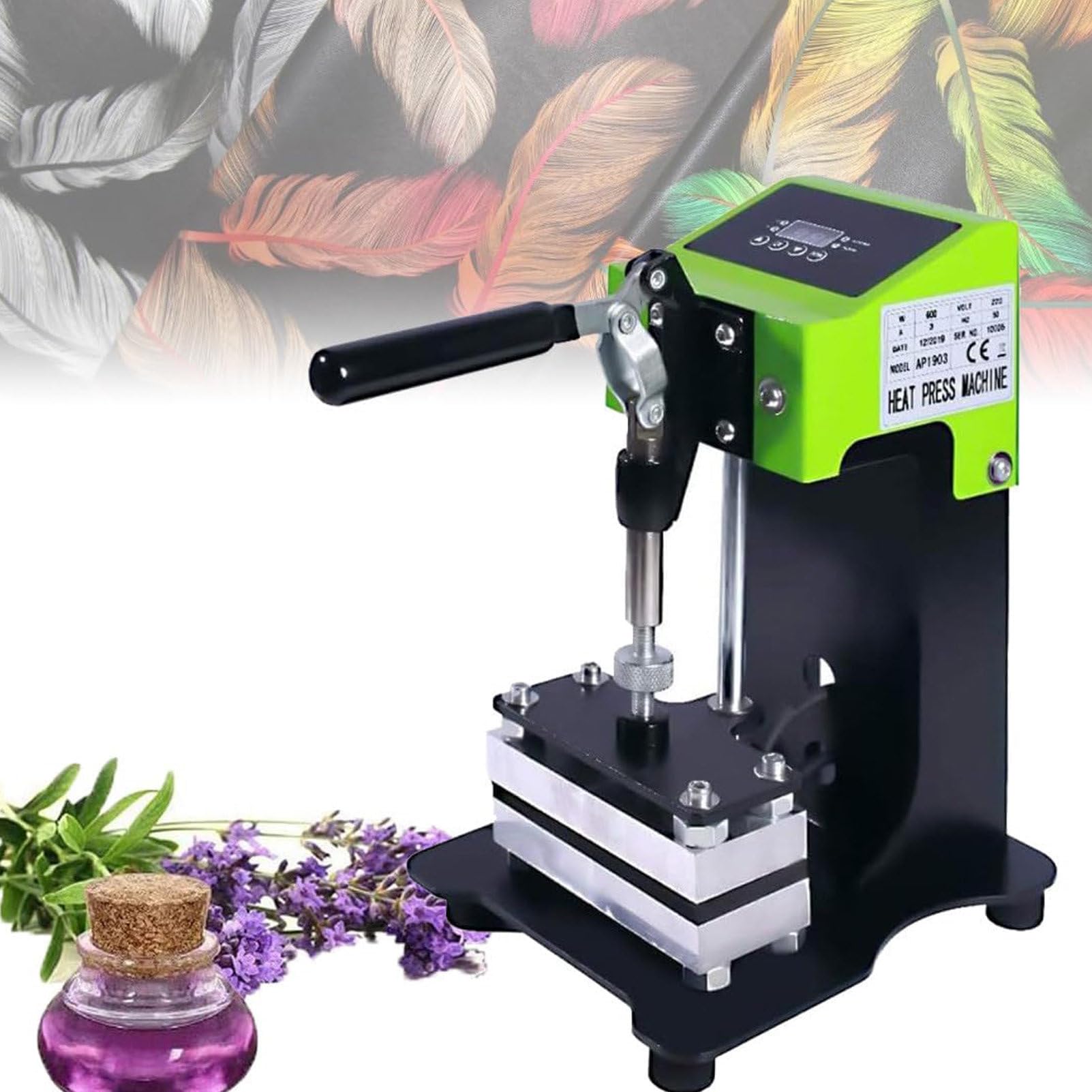 Prensa De Calor PortáTil, MáQuina De ExtraccióN De Colofonia, Prensa De Resina De 600 W, Prensa De Polen De Prensa De Calor Manual Con Pantalla Lcd Y Tiempo, Para ExtraccióN De Aceite De Resina