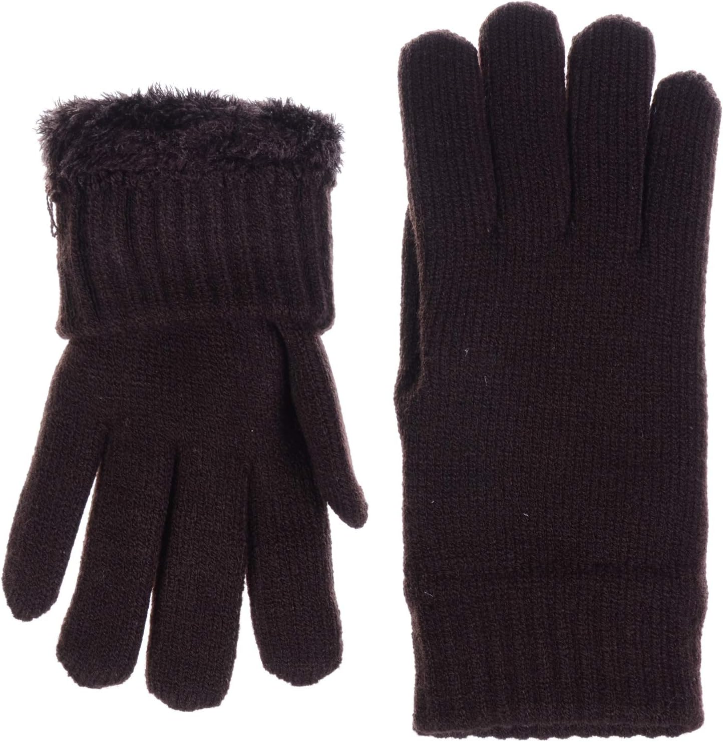BSB Unisex Winter Toasty Warm Solid Glitter Fleece Lined Knit Mitten Gloves - Image 2