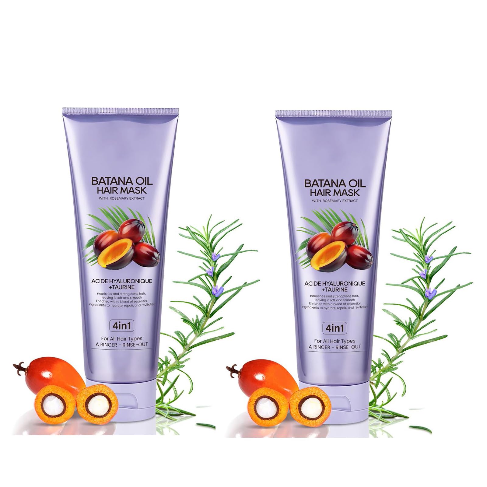 2 maschere per capelli con olio di Batana per la crescita dei capelli, olio per la crescita dei capelli, previene la perdita dei capelli e l'aiuto con crespo, doppie punte, consistenza e lucentezza