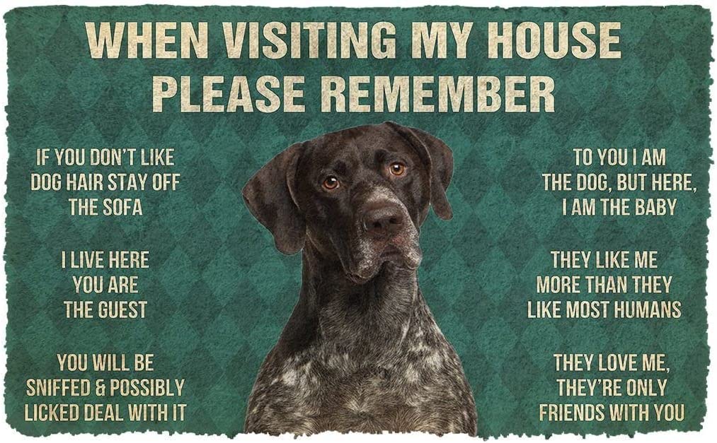 Door Mats Indoor Front Please Remember German Shorthaired Pointers Dog's House Rules Doormat House Warming Gifts New Home Decor 16x24 Inch