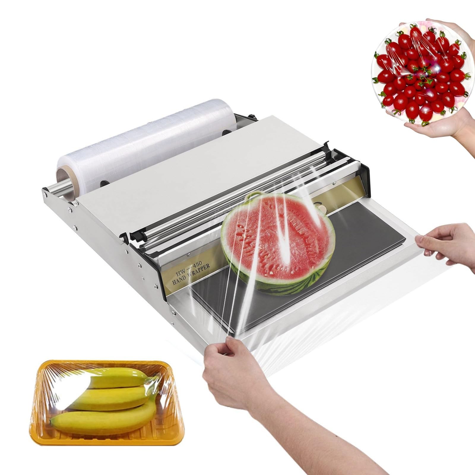 Máquina de envoltura de alimentos manual para evitar enredos con el film en cocinas