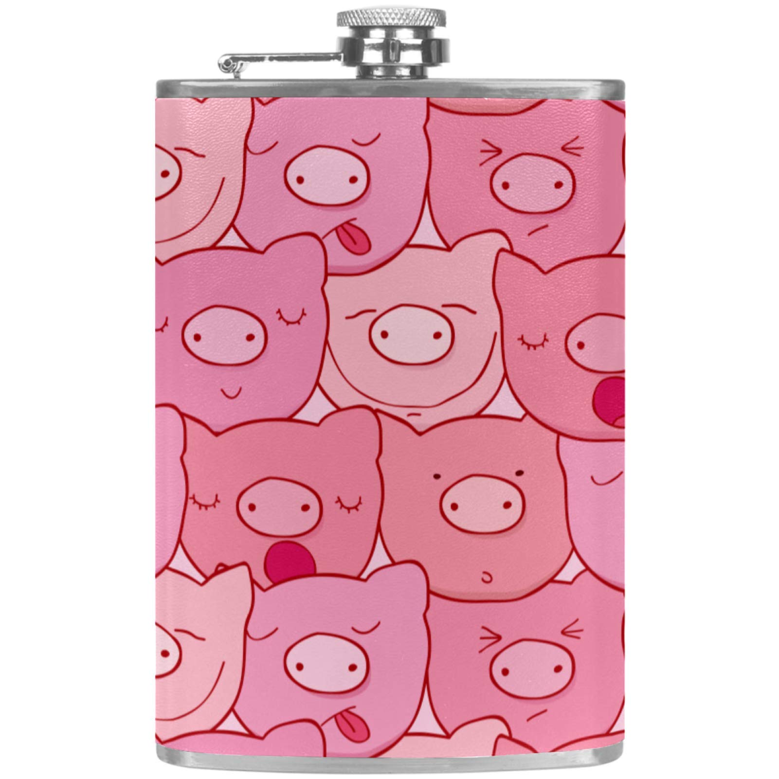 Flasque à whisky de poche cuir avec entonnoir pour fête et buveurs