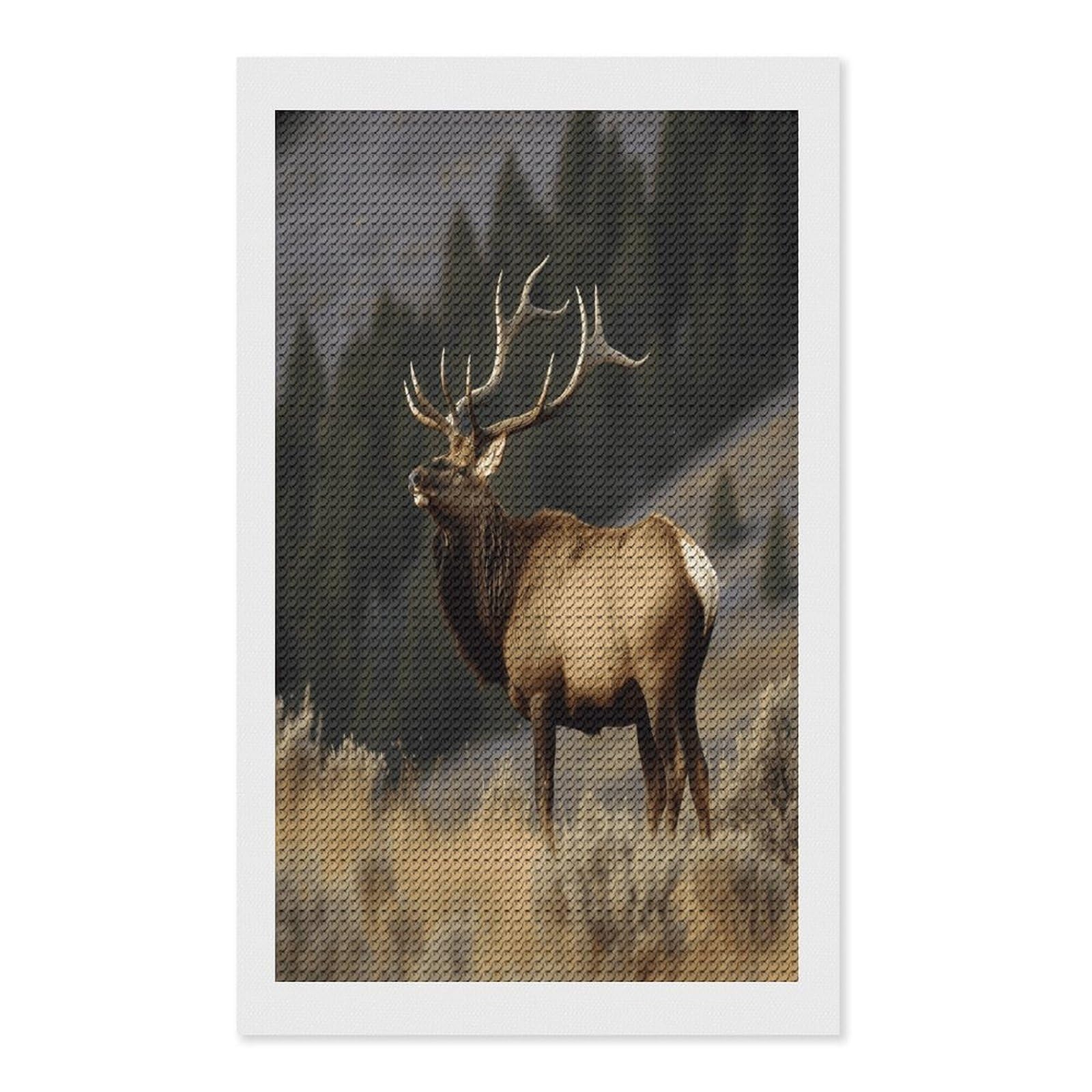 FodPand Bull Elk Diamond Art Kits for Adults Diamond Painting Kits for Beginner 5D DIY Full Round Drill Diamond Dot Painting Gem Art Crafts for Home Wall Decor